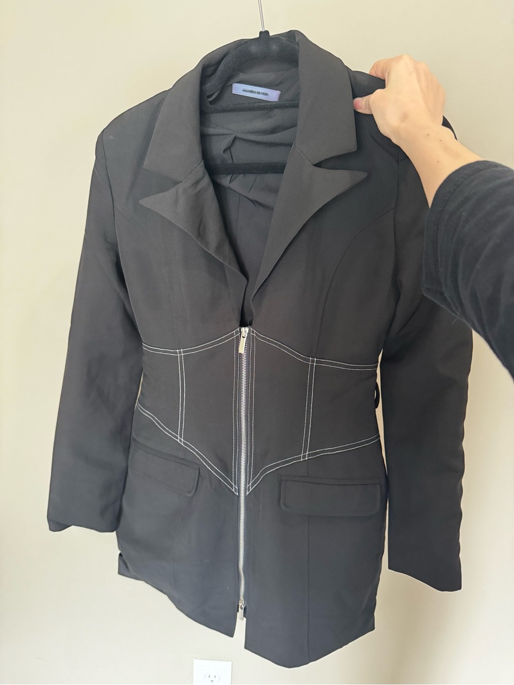 Structured Black Zip-Front Women's Dress Jacket